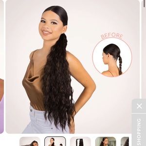 INH Shayla Dark Brown Clip In Ponytail Hair Extension Curly FREE SHIPPING